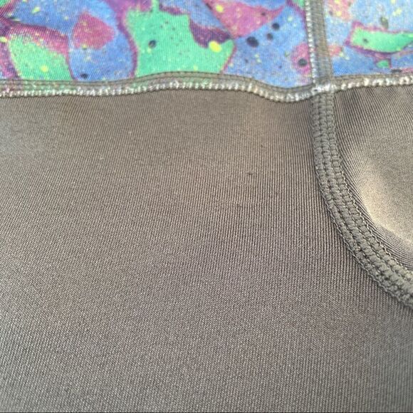 Adidas Girls Granite & Blue Floral Player Incredibly Soft Leggings Medium 10/12 - Picture 6 of 9